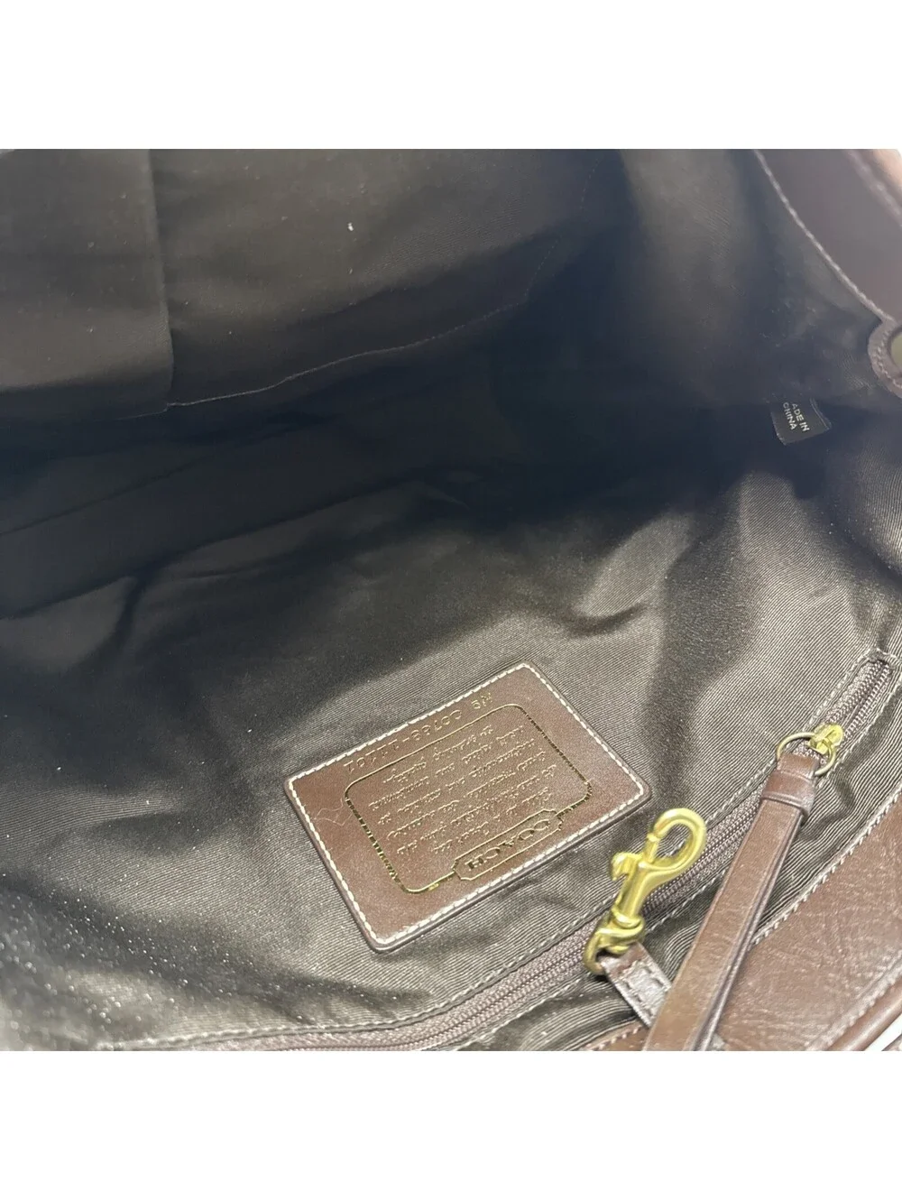 Coach F13674 Canvas Leather Brown Signature Shoulder Bag